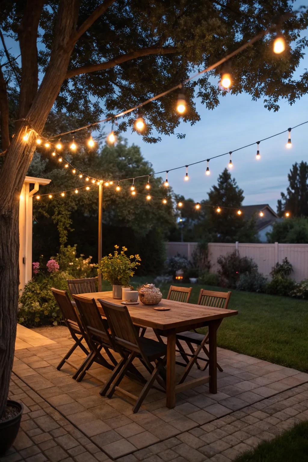 Twinkle garlands bestow a sprinkle of enchantment upon any outdoor milieu.