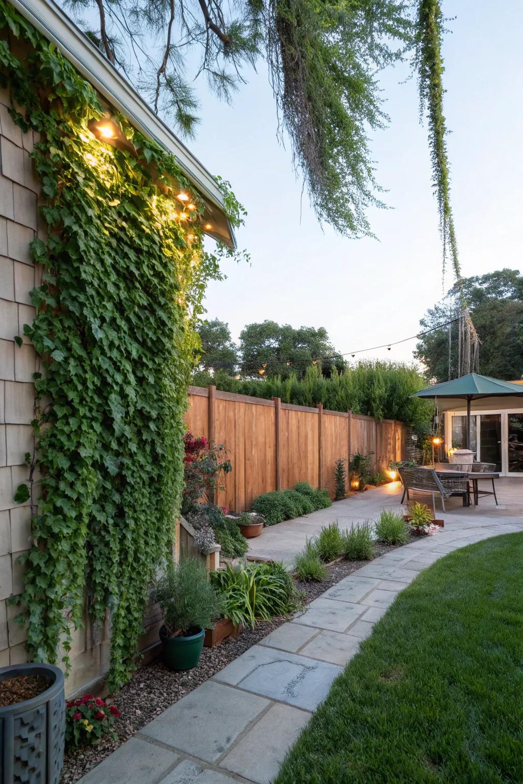 A dynamic living wall providing both beauty and a sense of seclusion.