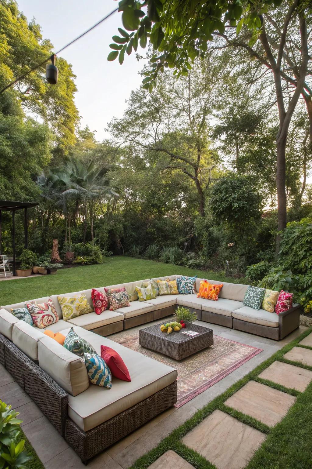 A modular couch excels at accommodating sizable gatherings.