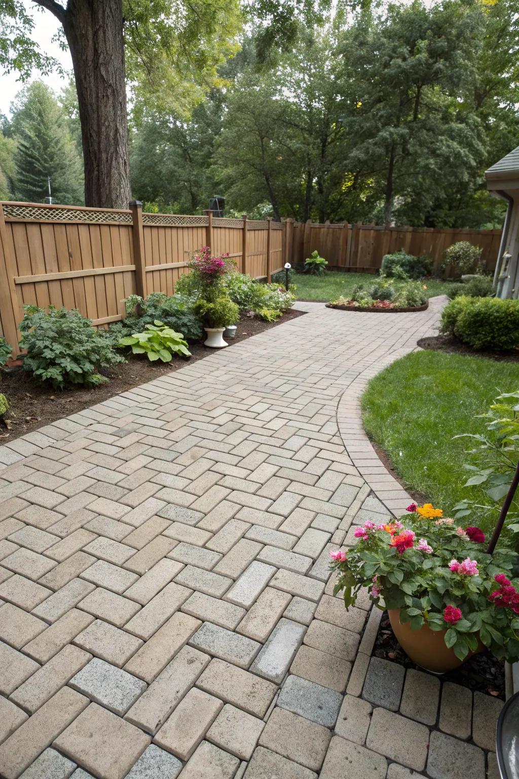 Precise paver configurations inject flair and sophistication into any patio.