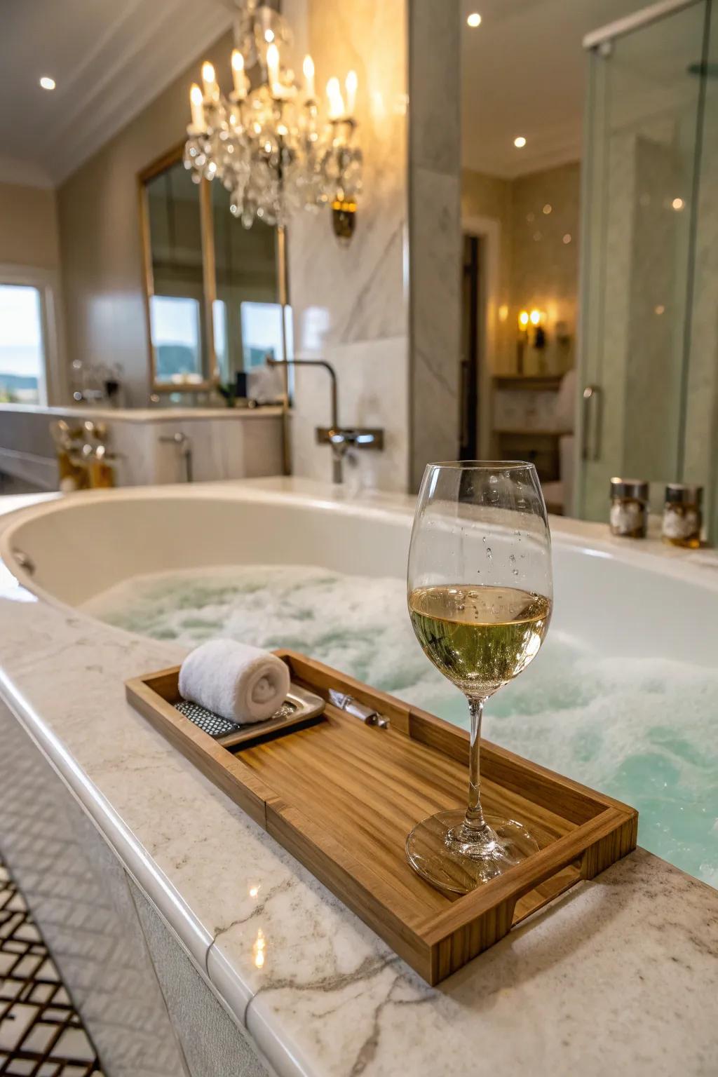 Relish a pour of your favored wine as you unwind.