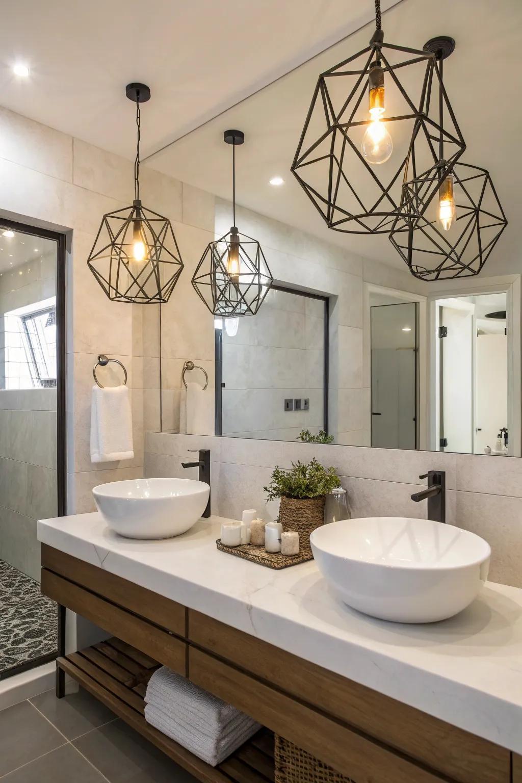 Modern fixtures with a minimalist design for a fresh look.