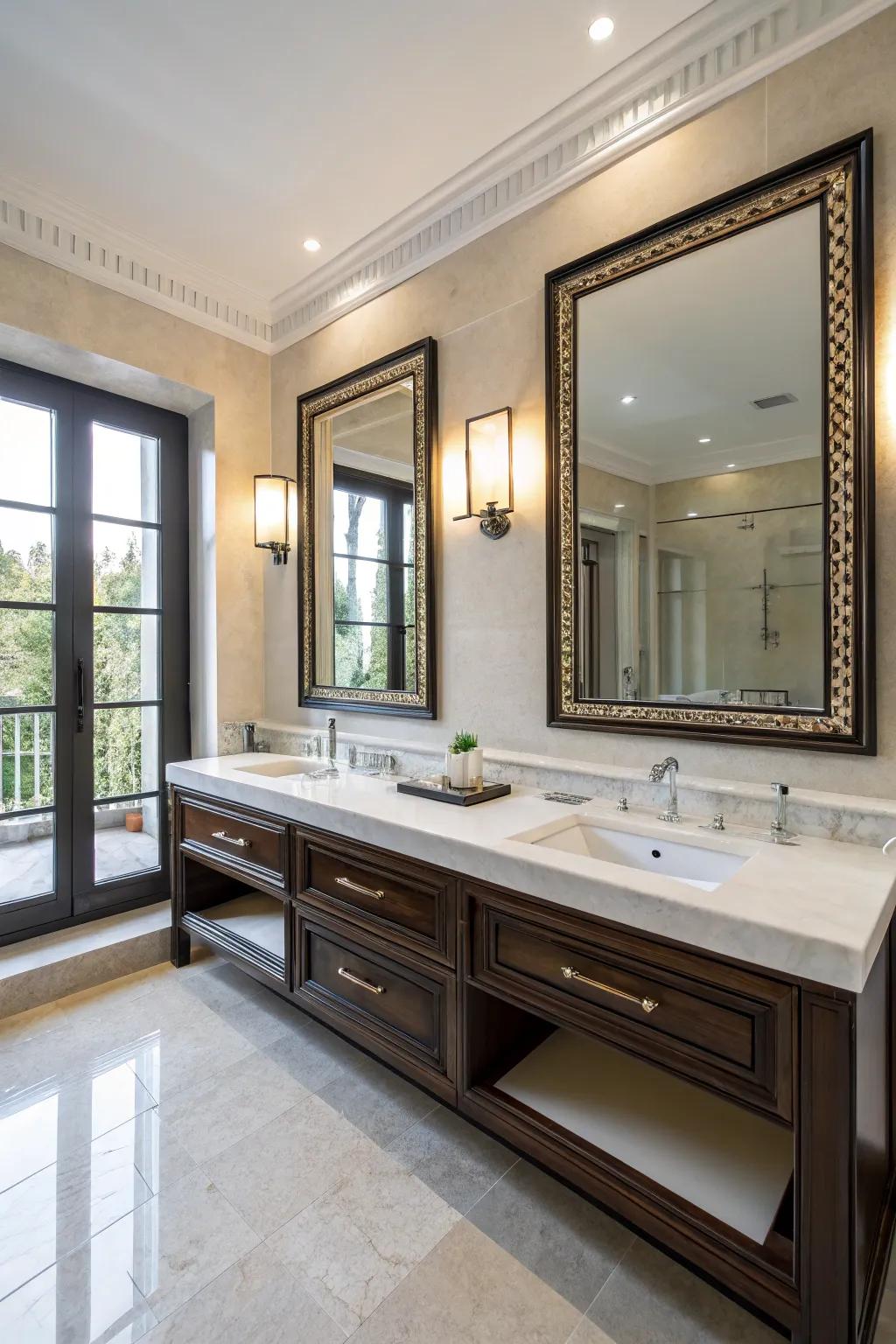 A dual-sink arrangement for shared elegance and practicality.