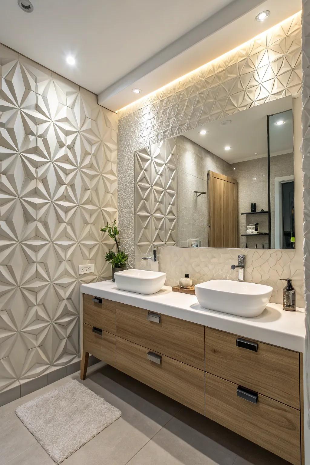 Exhibit modern elegance with sculpted wall decor.