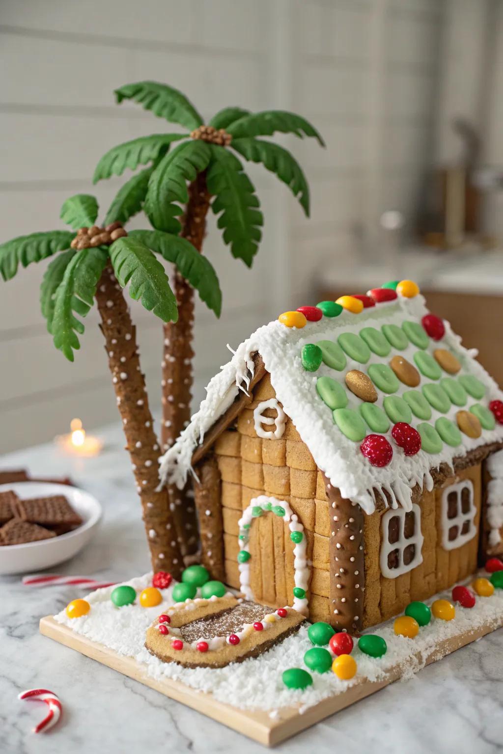 Instill tropical sensations using palm trees composed of candy.