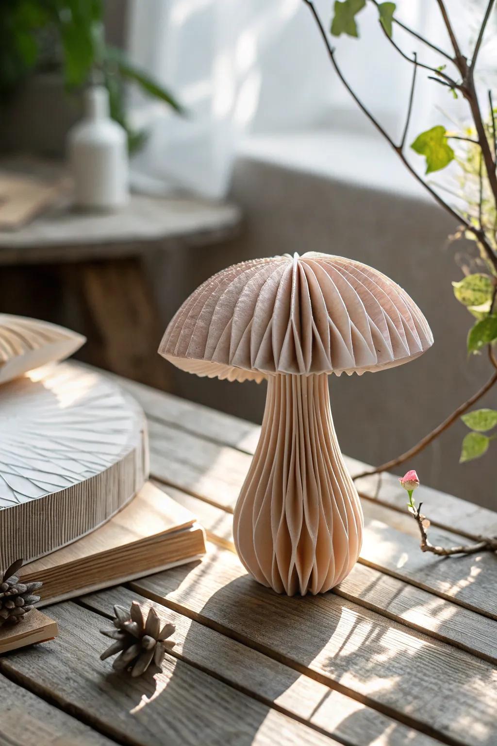 Introduce a trace of wonder into your environment using these delightful three-dimensional paper toadstools, suited ideally to a bewitching, forest-themed aesthetic.