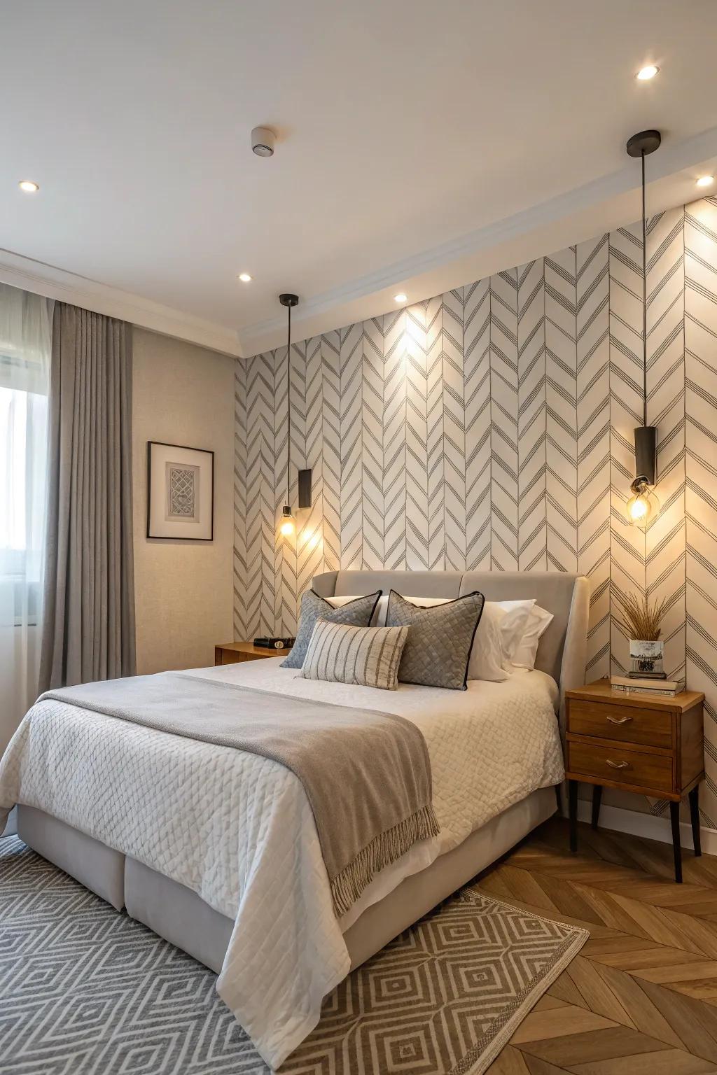 Wallpaper serves as a flexible component in highlighting accent walls.