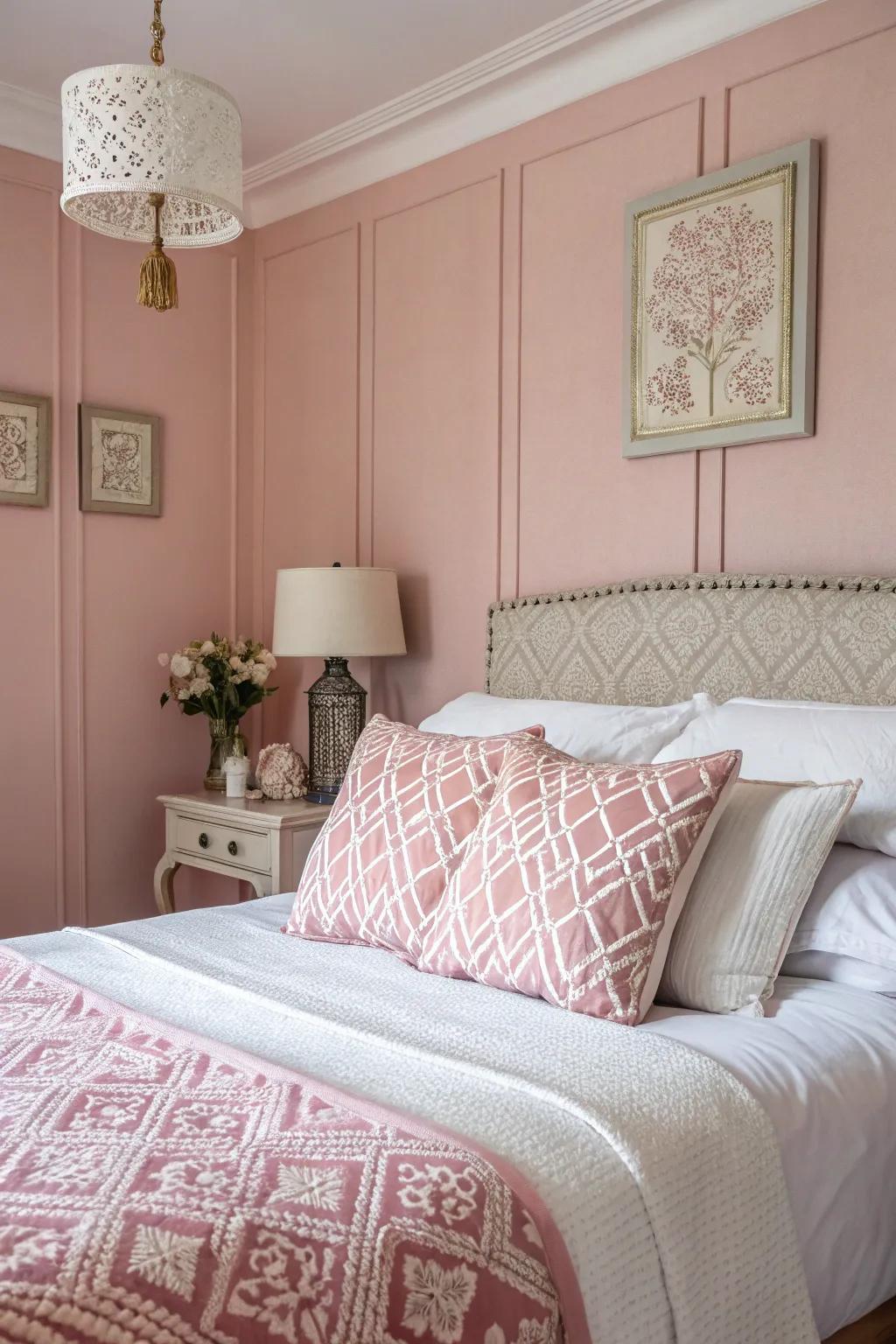 Fill your space with warmth using rosy pink hues.