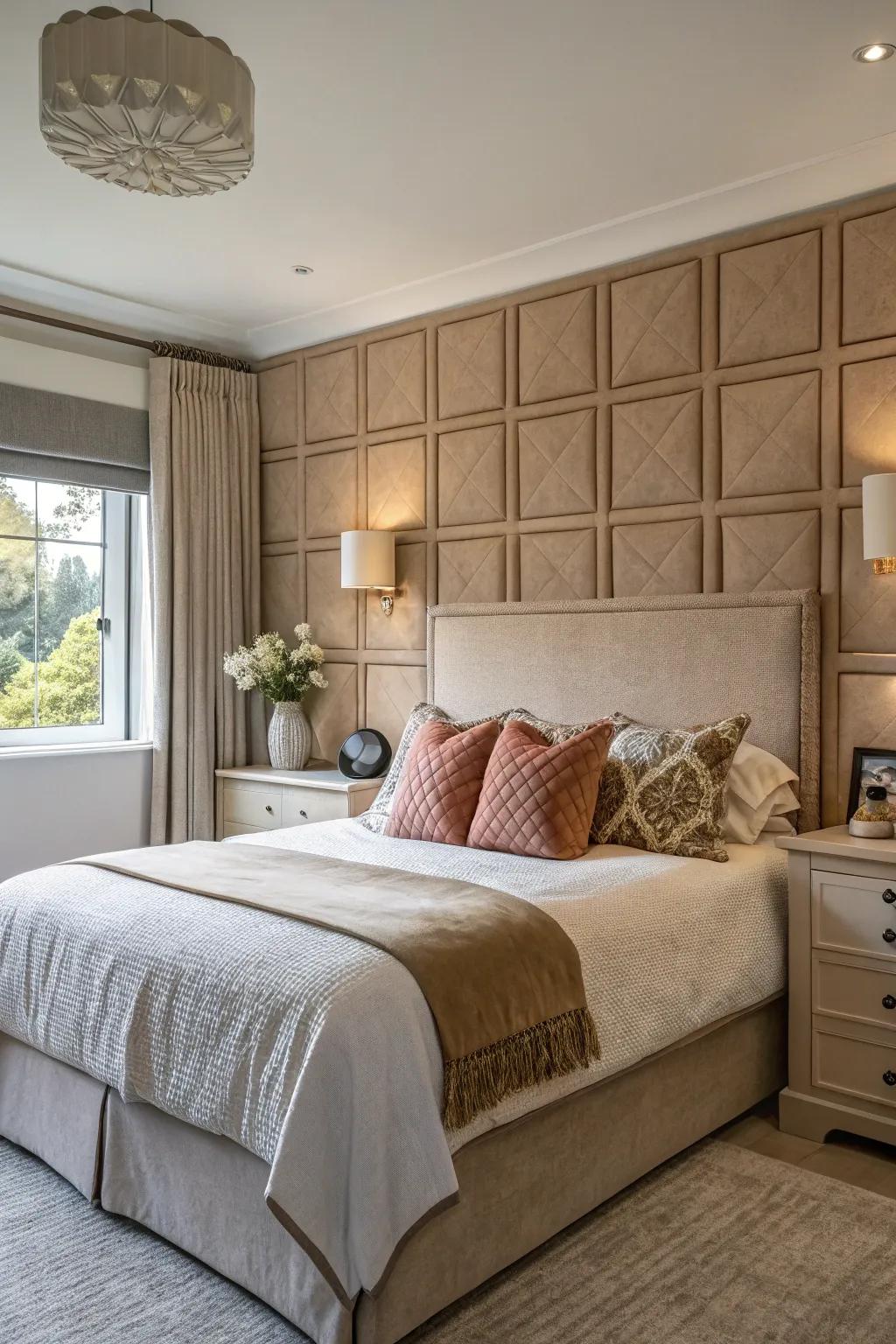 Integrated headboard panels provide a seamless and stylish backdrop.