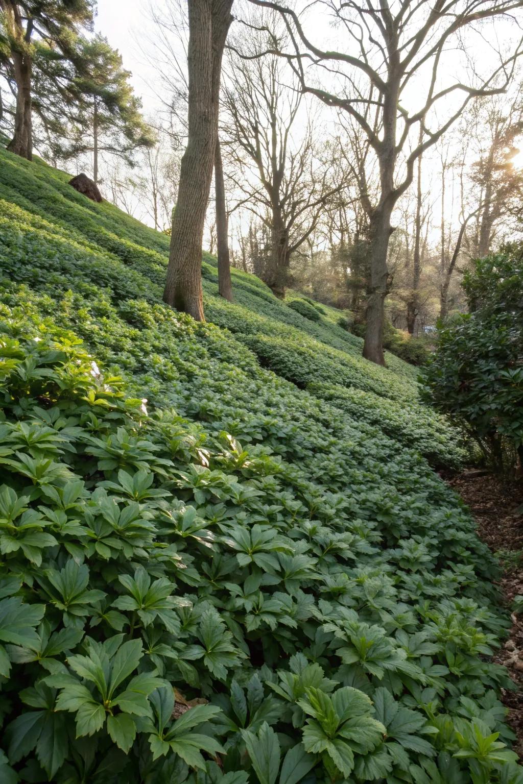 Evergreen Carpet ensures slopes remain verdant all year.