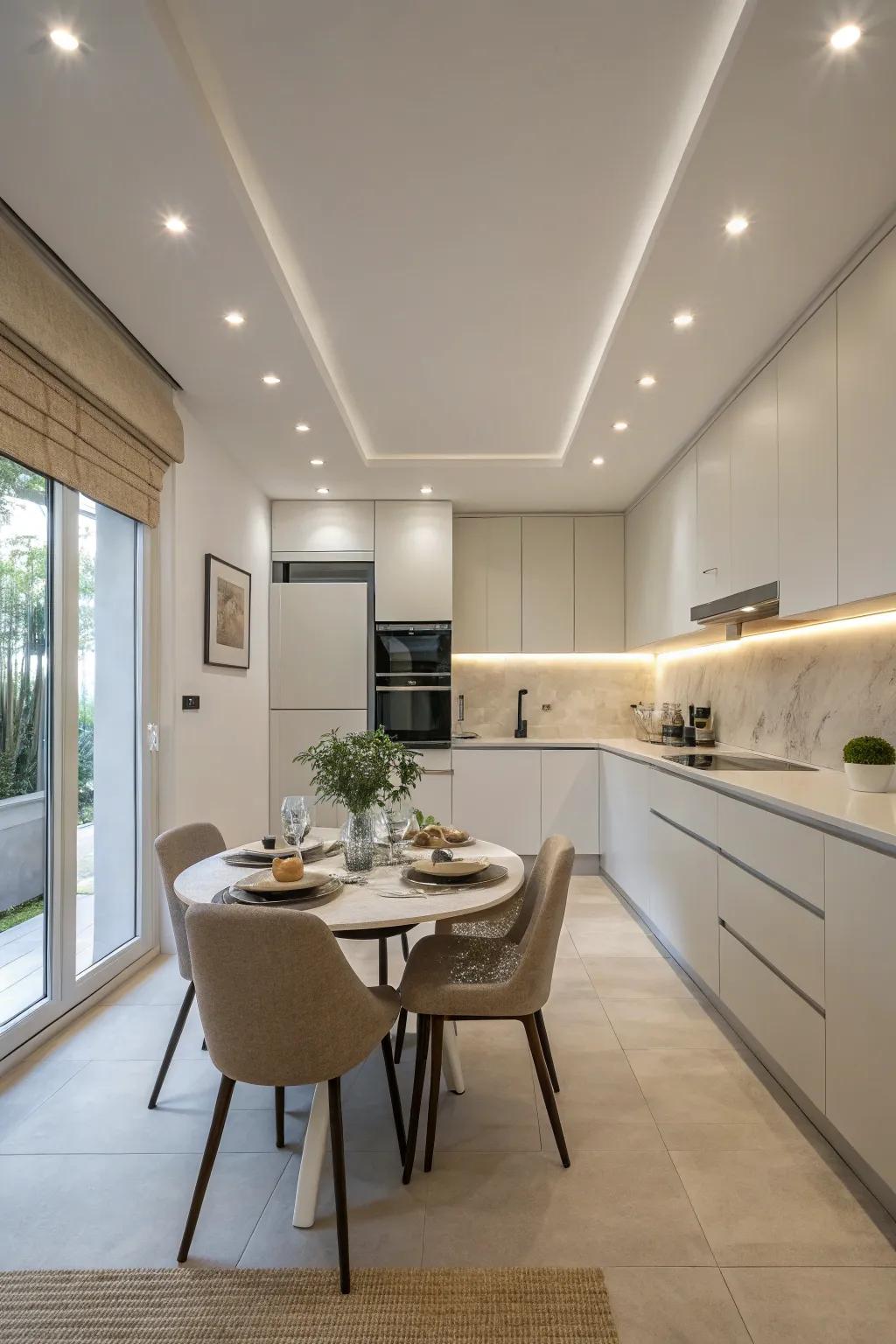 Embrace a minimalist aesthetic through the subtlety of recessed lighting.
