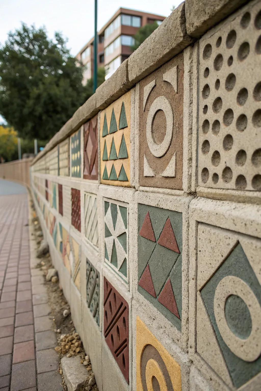 Transform your concrete block wall with embossed patterns.