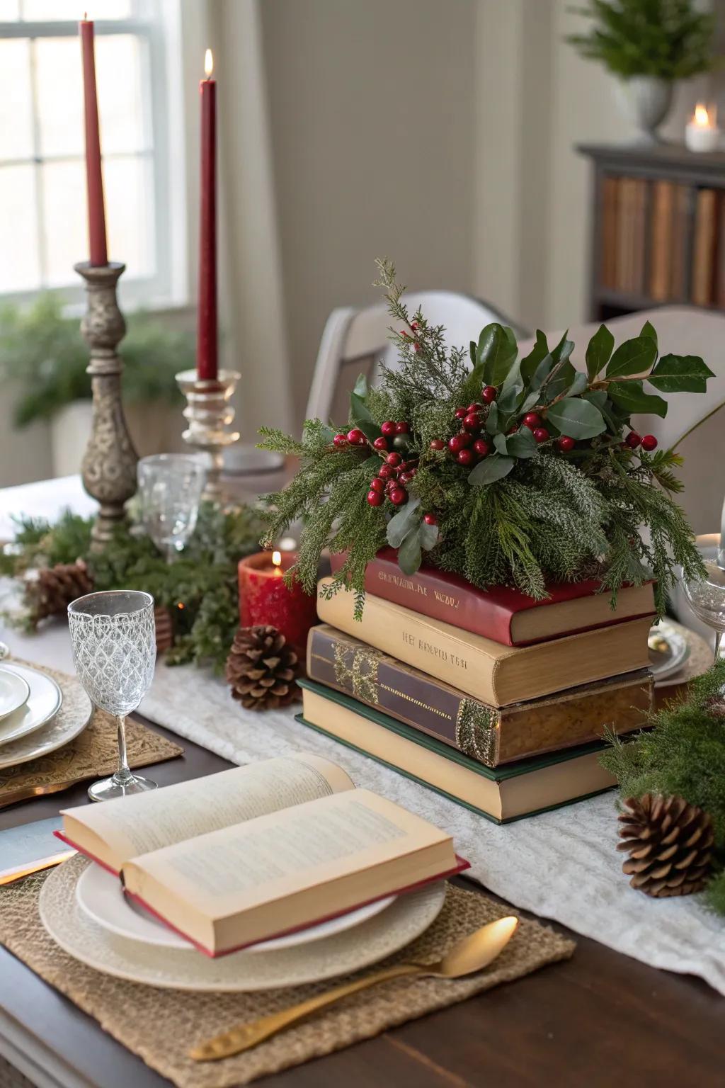 Design striking, book-themed centerpieces for your table.