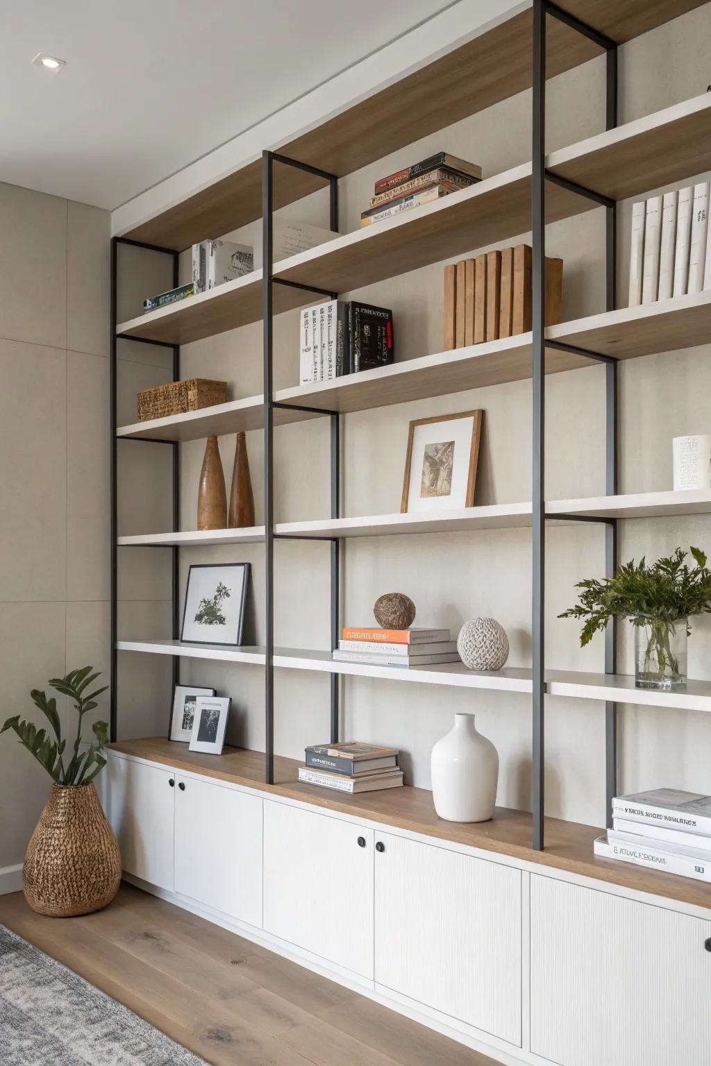 Embrace clarity with modern minimalist shelves.