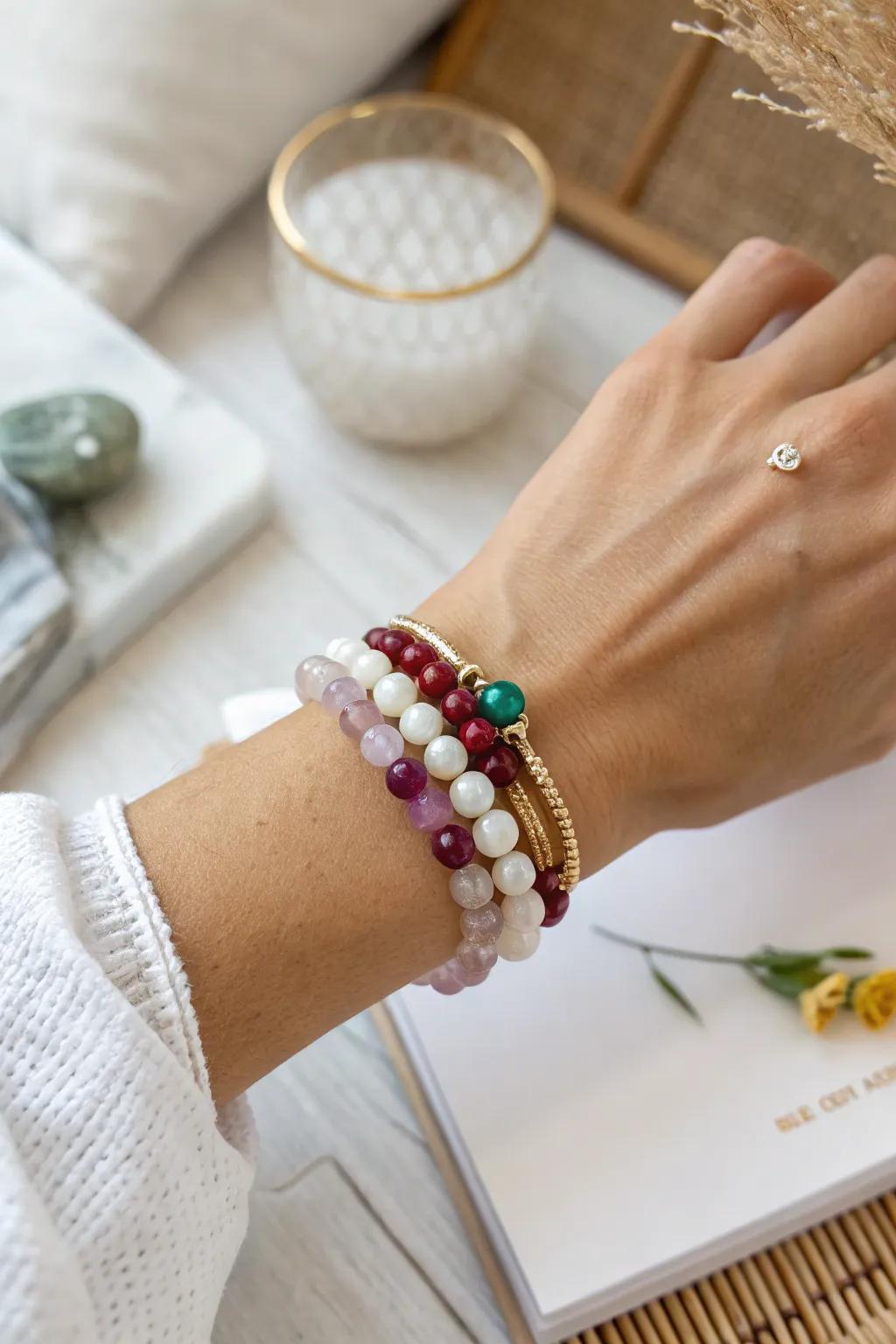 Infuse joy into your daily life with a striking gemstone bracelet, the perfect blend of minimalist fashion and bohemian zest.