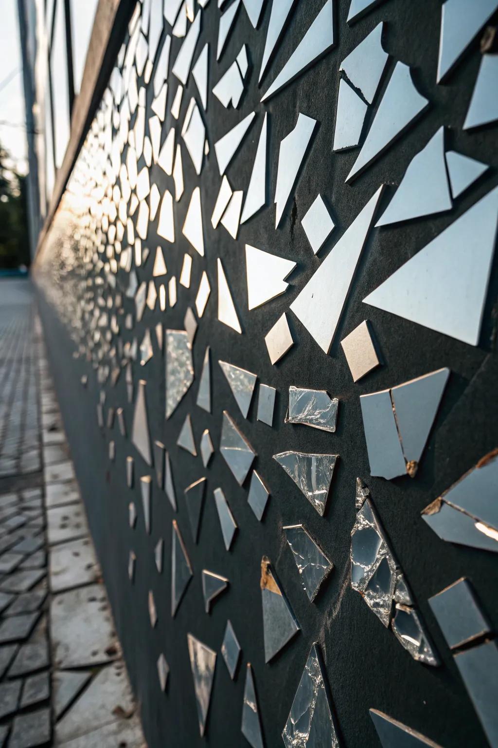 Abstract mirror designs contribute a modern sophistication.