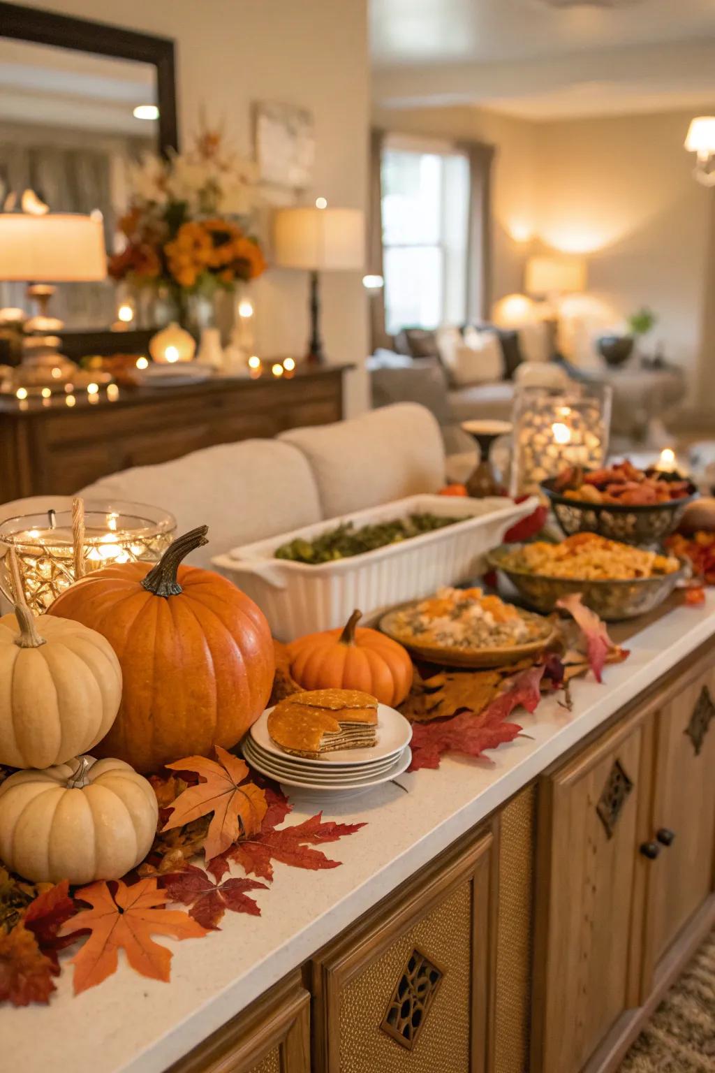 Seasonal flair that brings the feel of the season to your buffet table.