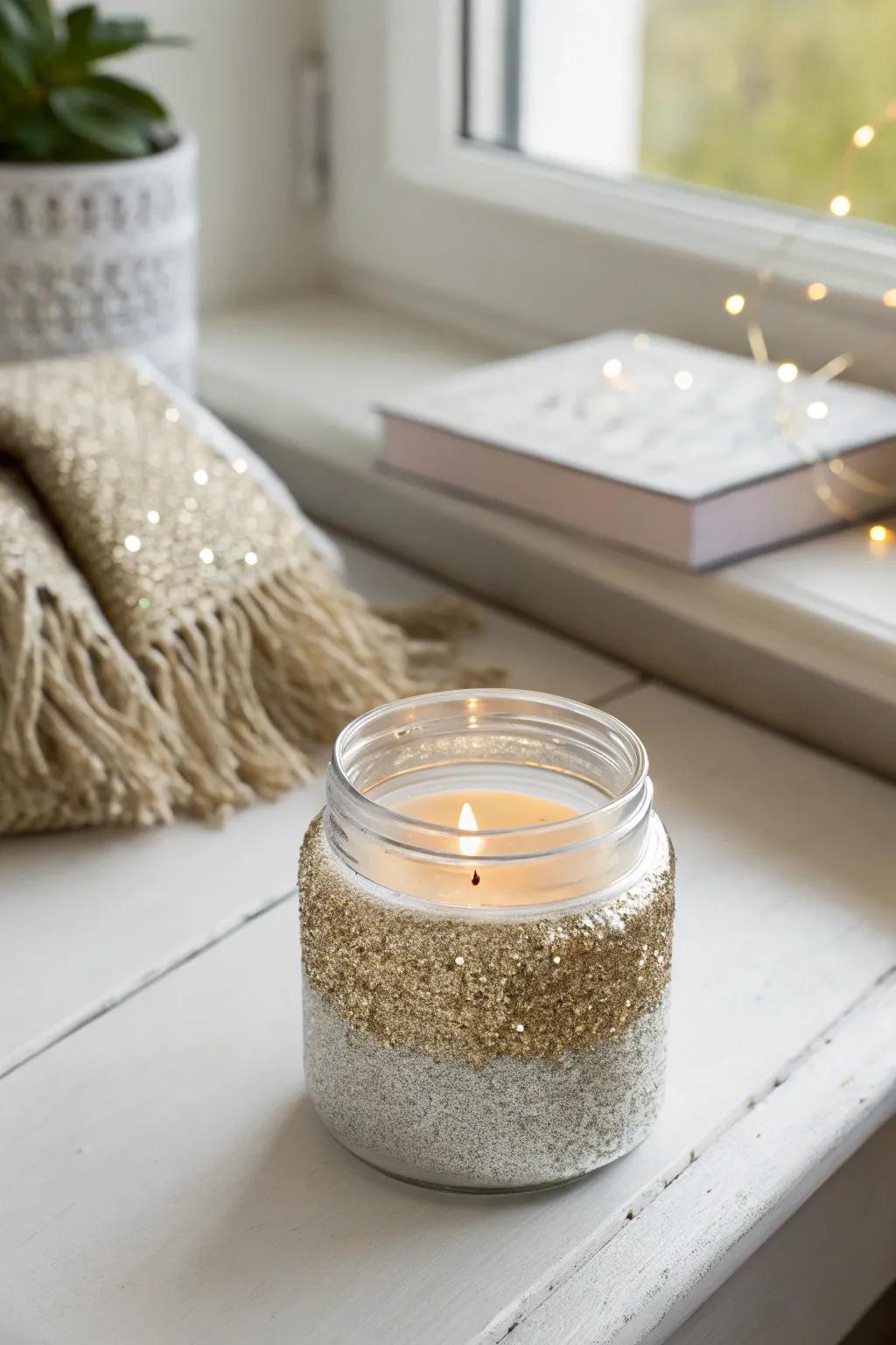 Inject a measure of radiant dusting into your area through this spectacular candle container, suited to a minimalist yet jubilant atmosphere.