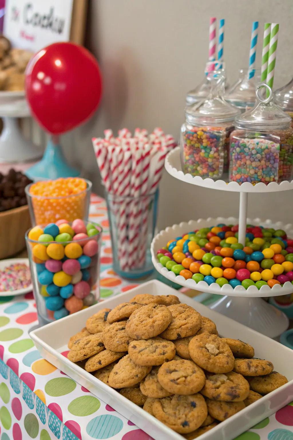 Blending homemade and store-bought sweets adds charm and variation.