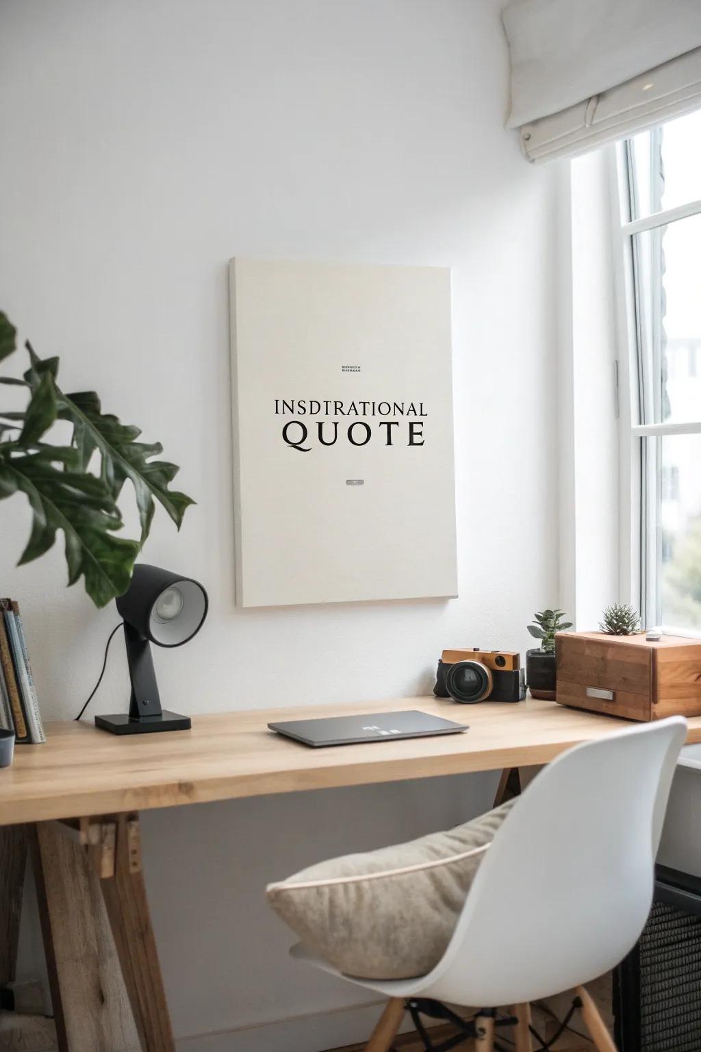 Inspiring quotations displayed in a home office setting