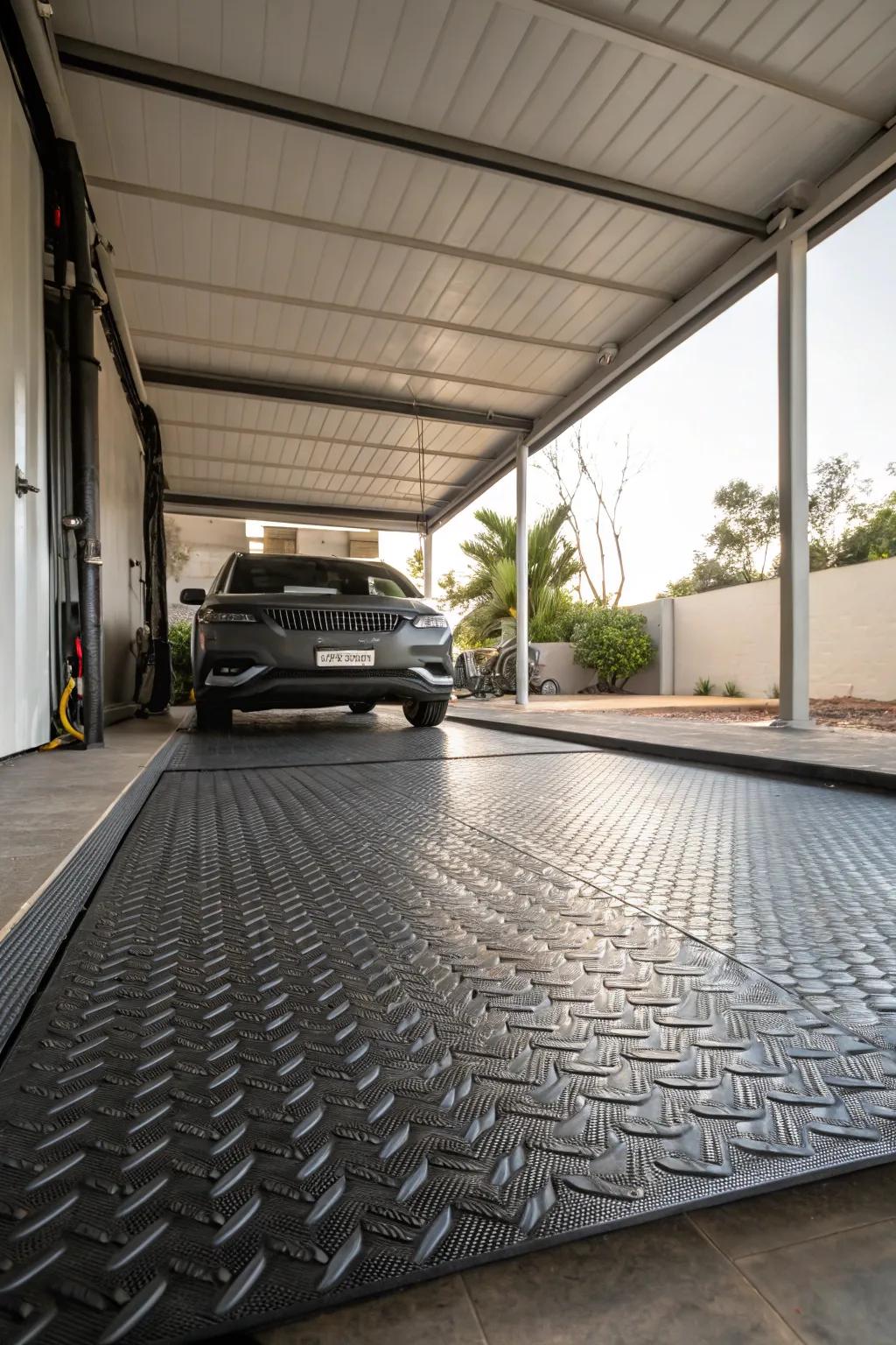 Unrolling covers deliver prompt, protective flooring for your carport.