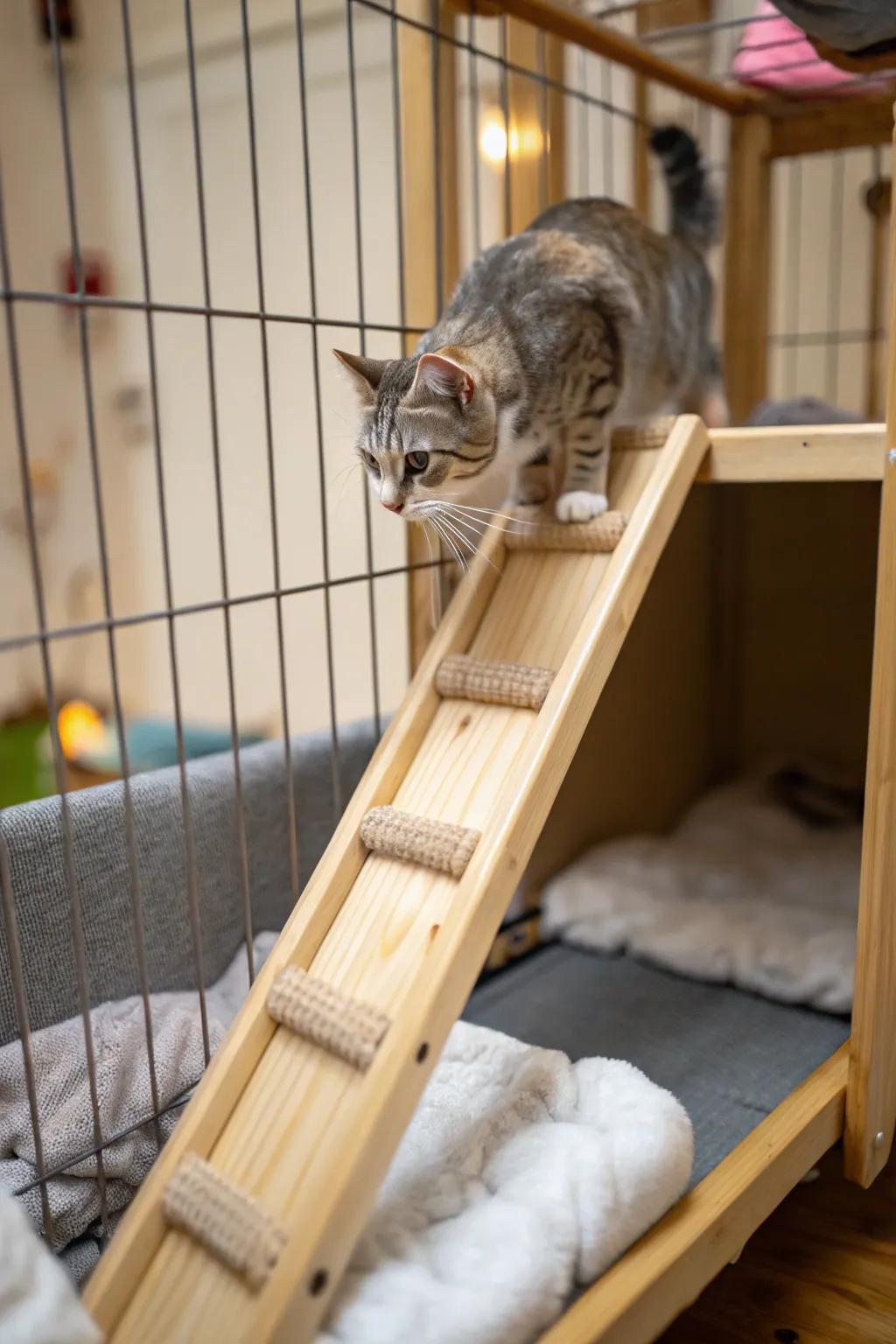 Ascent supports and ramps simplify movement while keeping all cats protected.