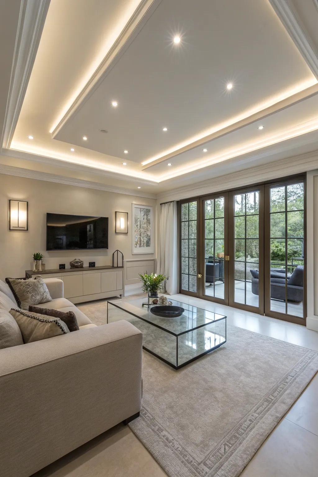 Recessed lighting provides a minimalist aesthetic with optimal illumination.