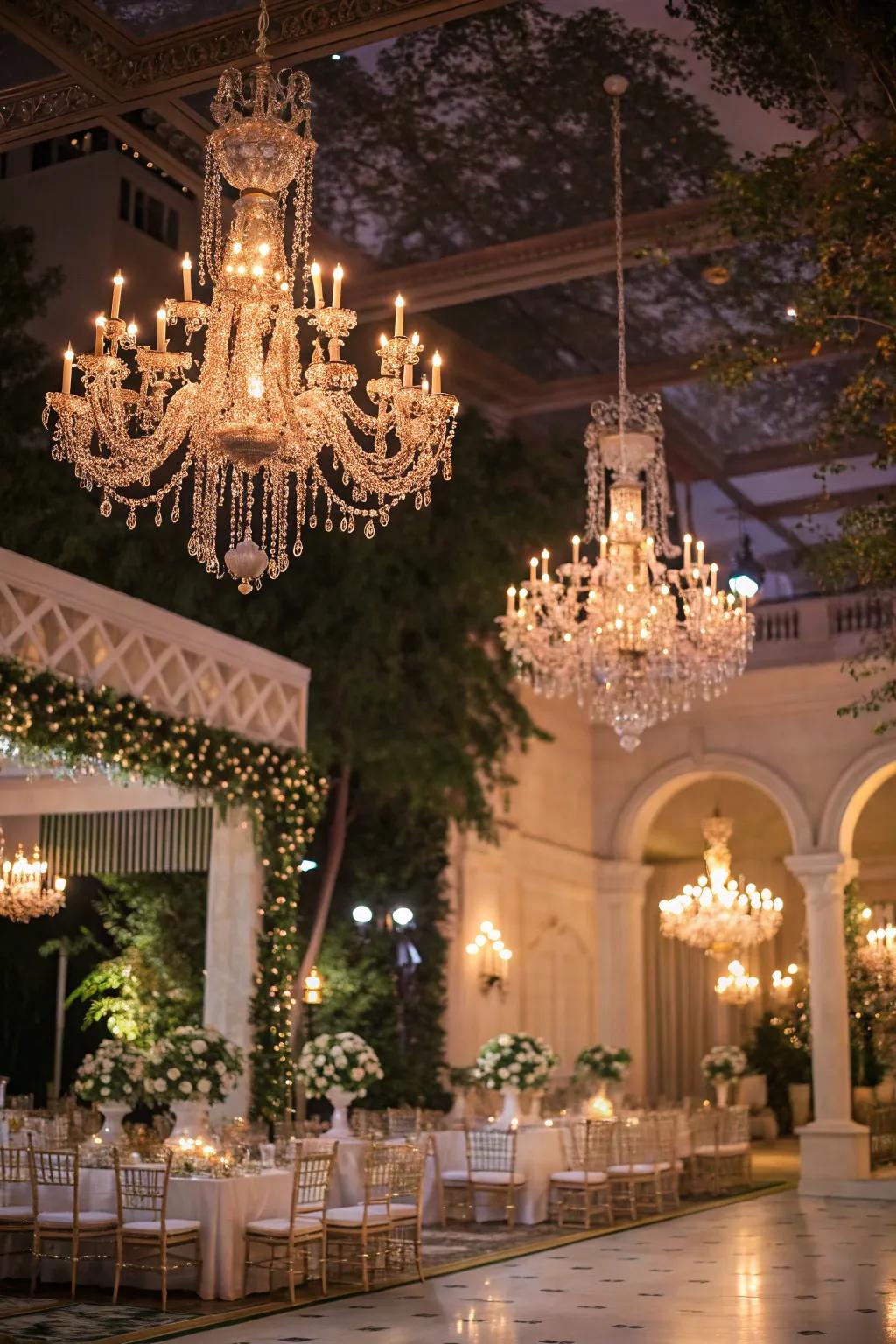 Illuminations cast a magical glow.