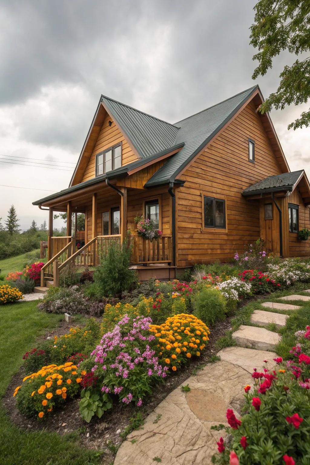 Nature-Tech wood siding radiates countryside appeal while diminishing maintenance needs.