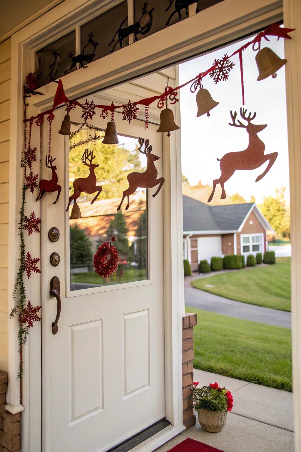 A whimsical deer parade to welcome your guests.