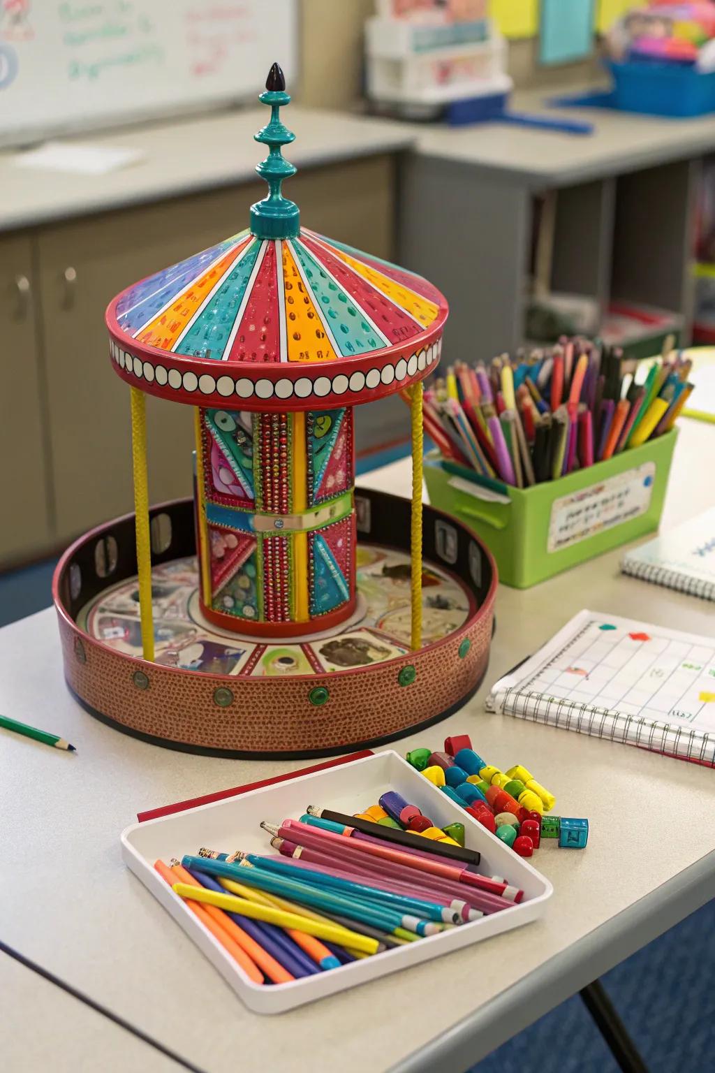 Handy revolving organizer carousel for effortless access