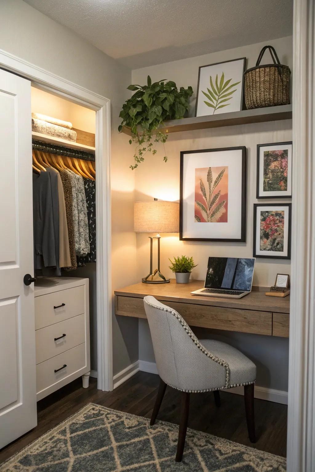 Make your cloffice special with decor that energizes and inspires.