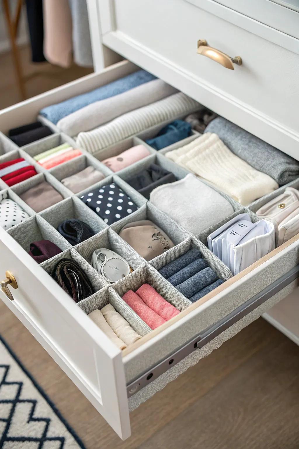 Smart organizers transform cluttered drawers into tidy, accessible spaces for small items.