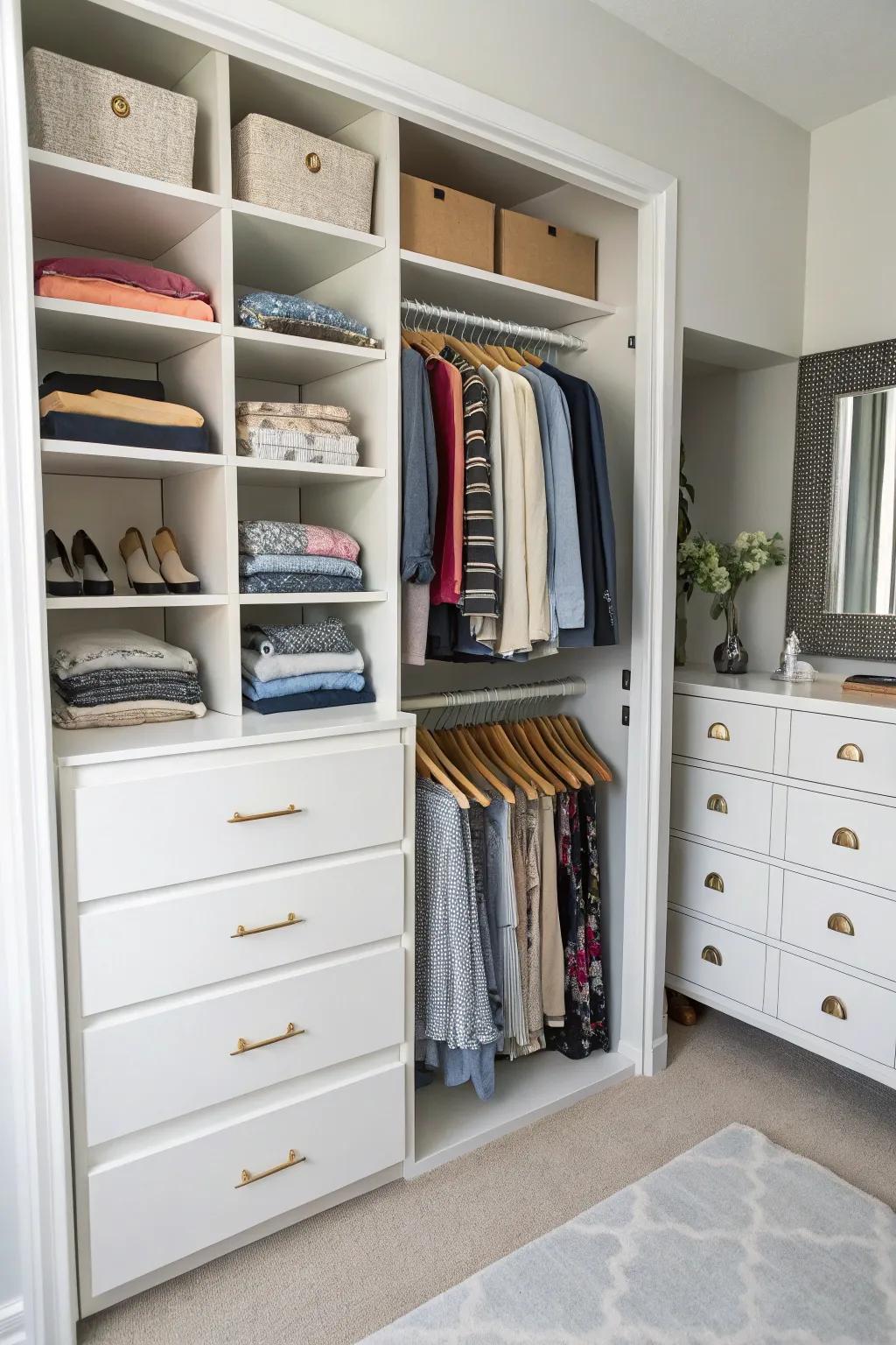 Open shelves allowing effortless reach to your preferred possessions.