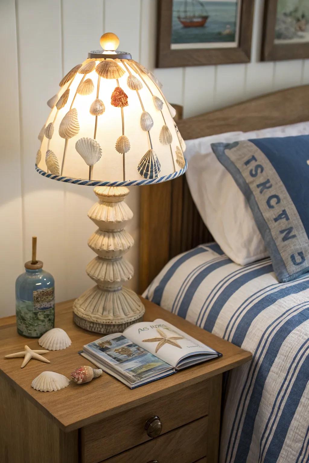 Seashell features subtly enrich your bedside space with a gentle coastal touch.