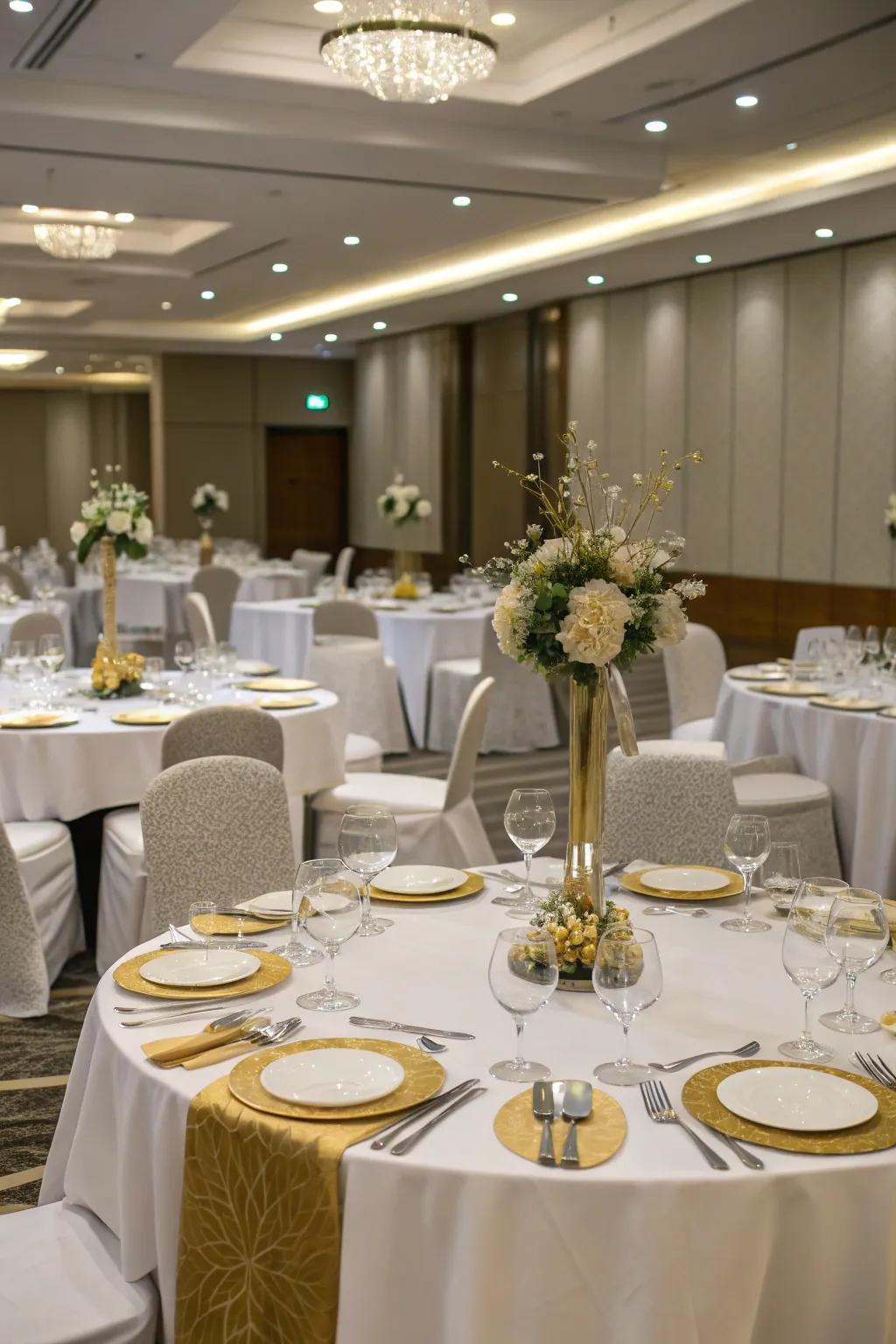 Elegant table settings create a sophisticated celebration