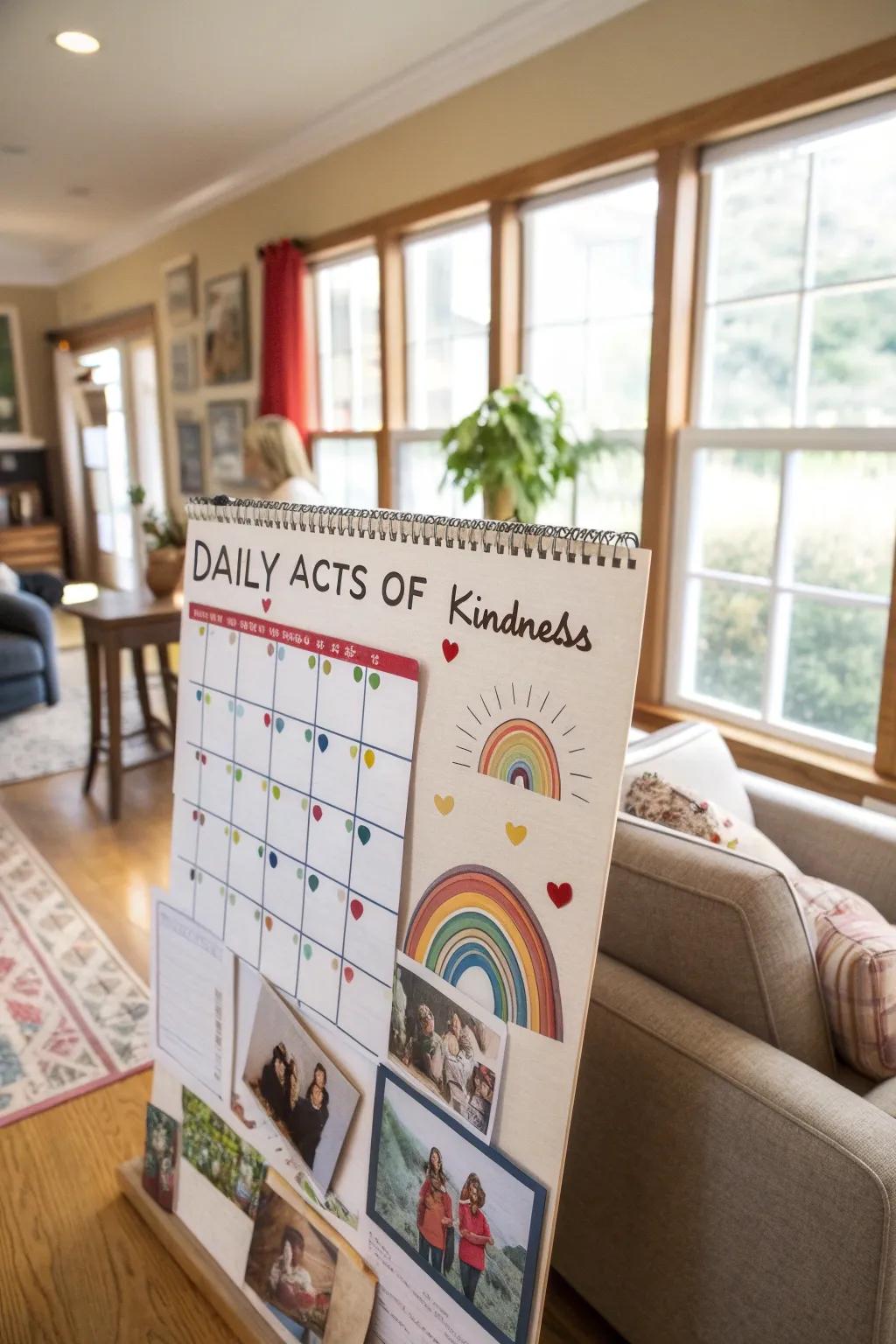 An interactive kindness calendar offering everyday inspiration.