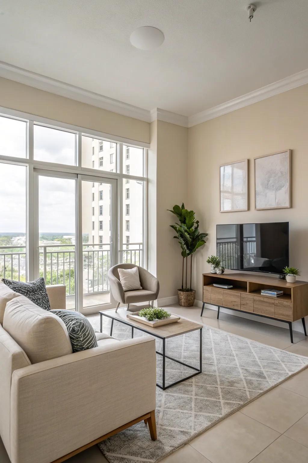 Minimalist condo interior with a modern touch