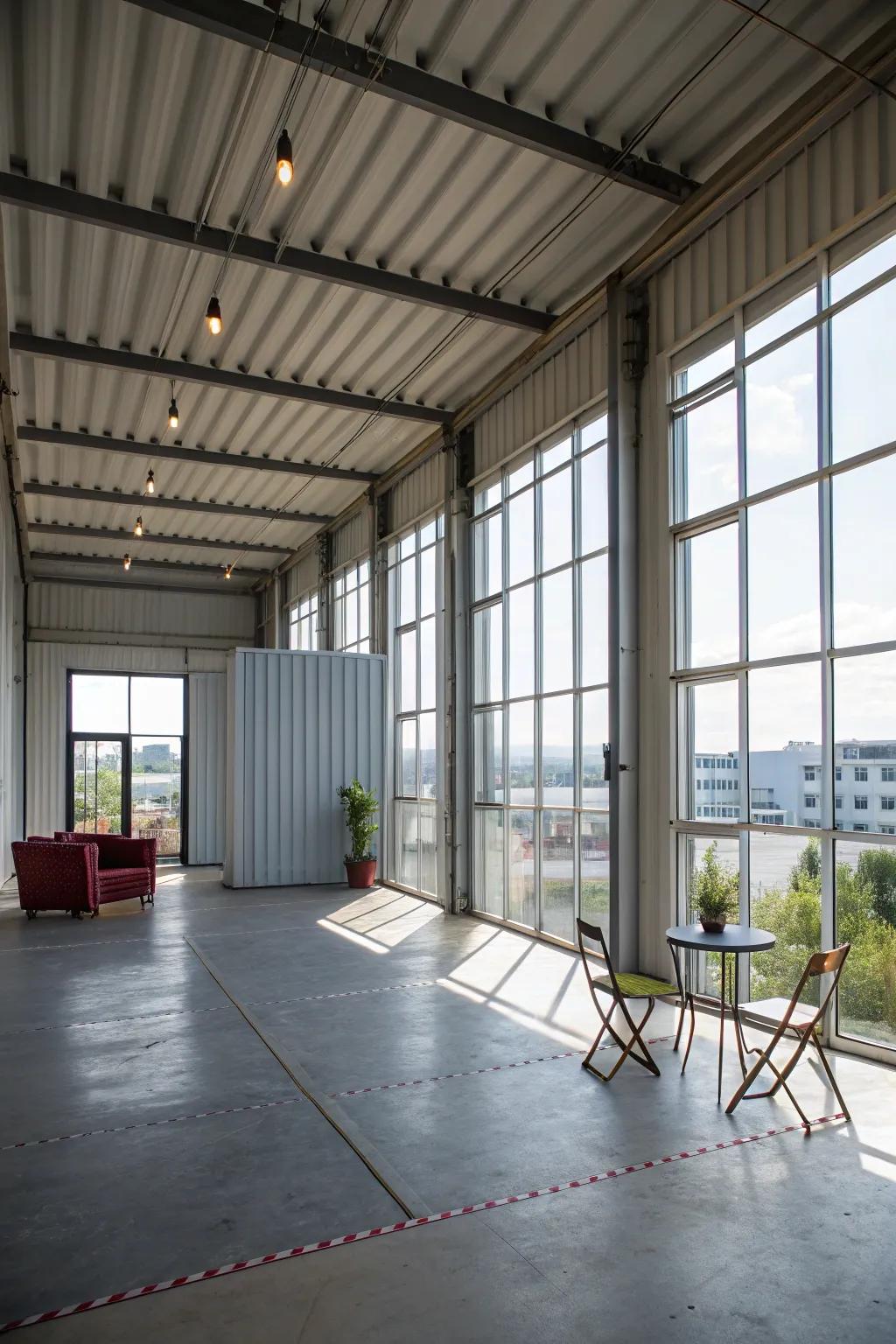 Employ an open layout in your container for flexible storage solutions.