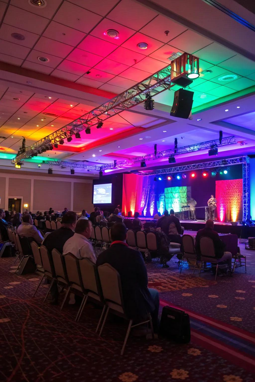Innovative lighting shifts the mood of your event.
