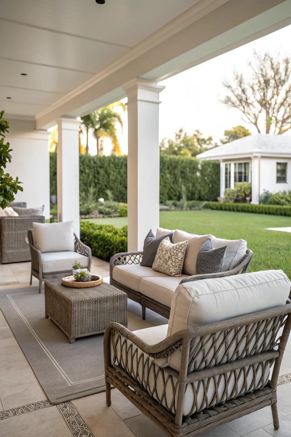 Stylish seating for the perfect outdoor getaway.