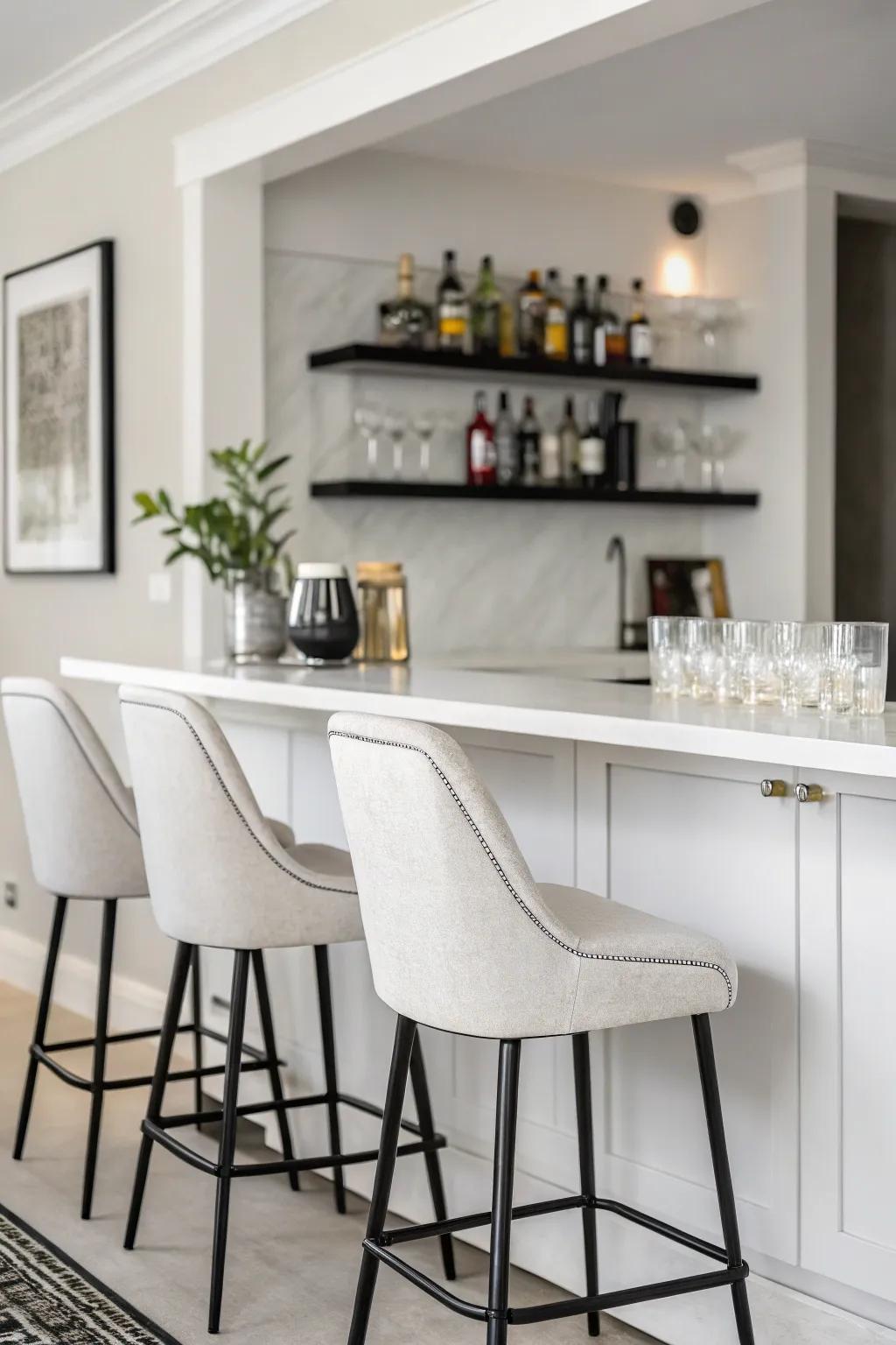 Accept simpleness with a minimalist bar style.