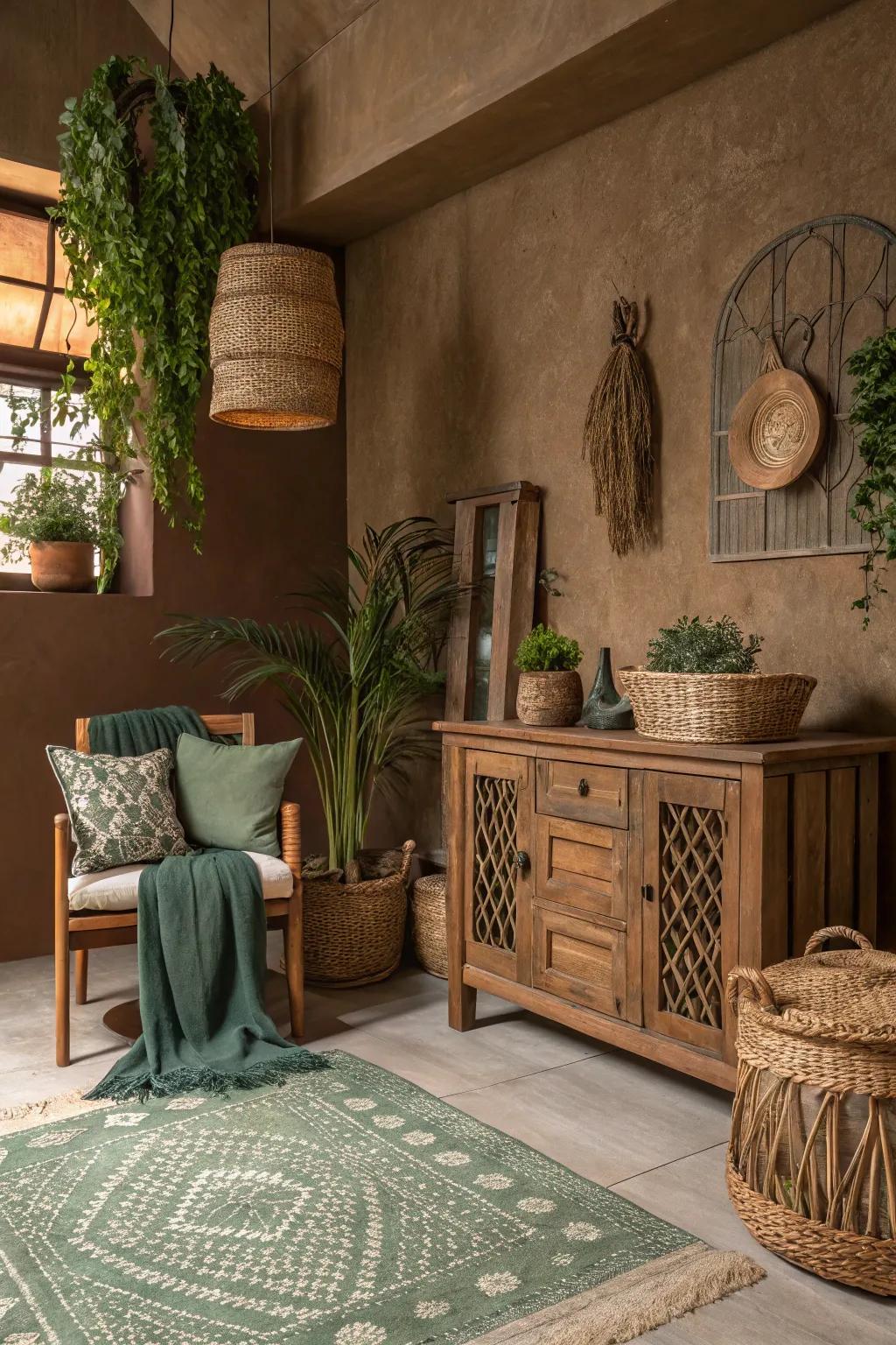 Natural colors provide a tranquil base for an aesthetic and cozy room.
