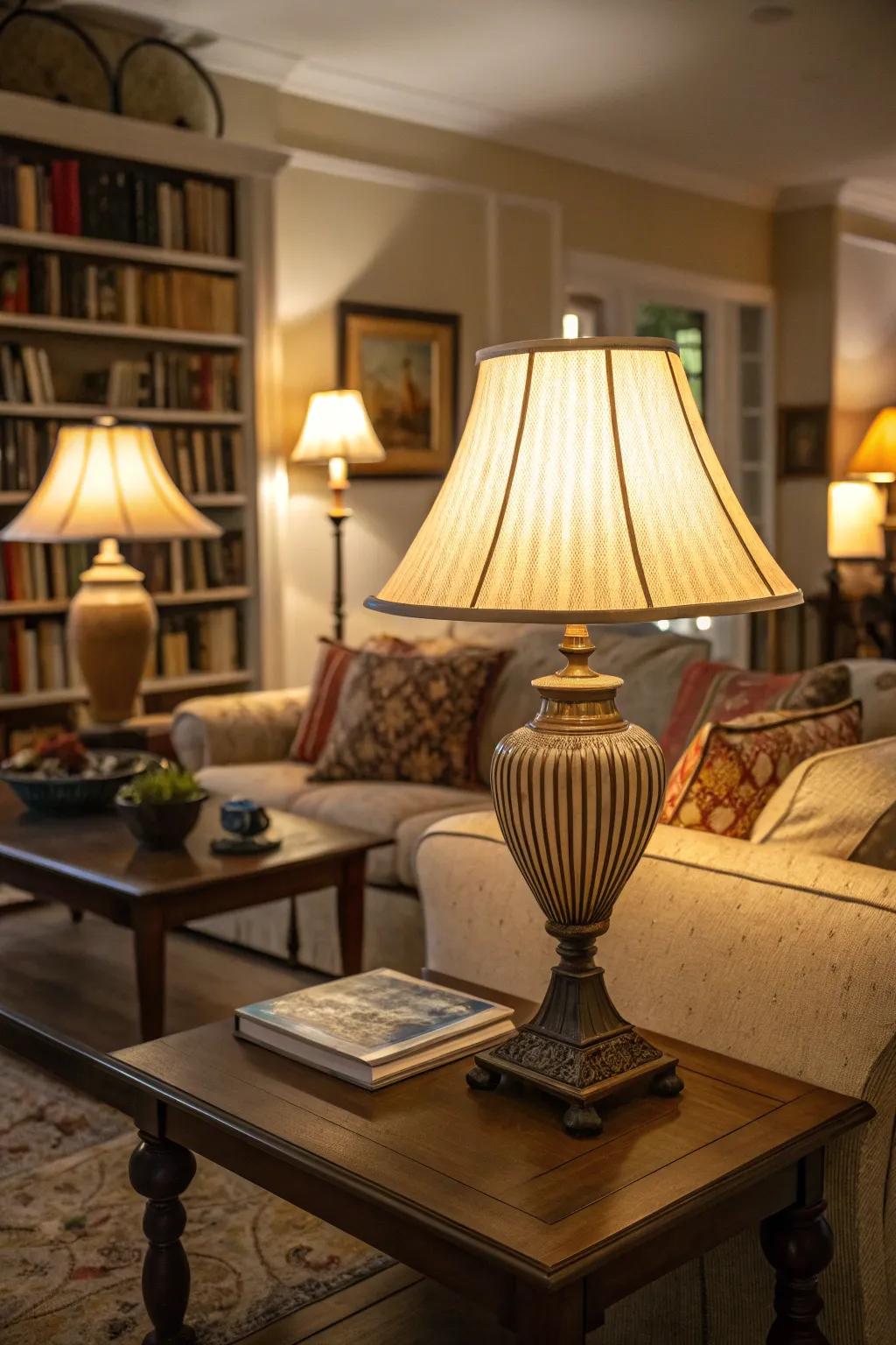 Comfort lighting fashions a welcoming and calming atmosphere.