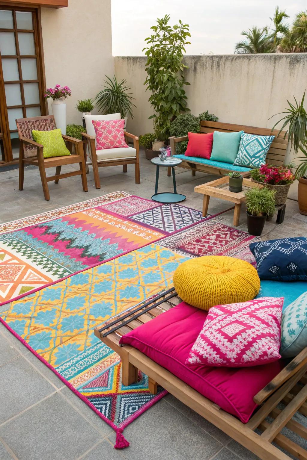 Textiles add a layer of comfort and personality to your patio.