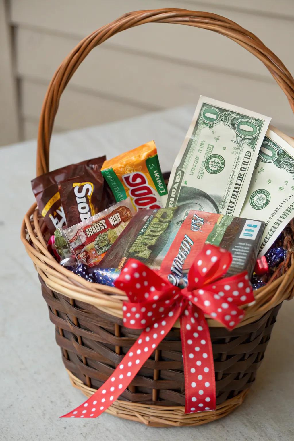 Confectionery wraps provide a playful flair to monetary offerings.