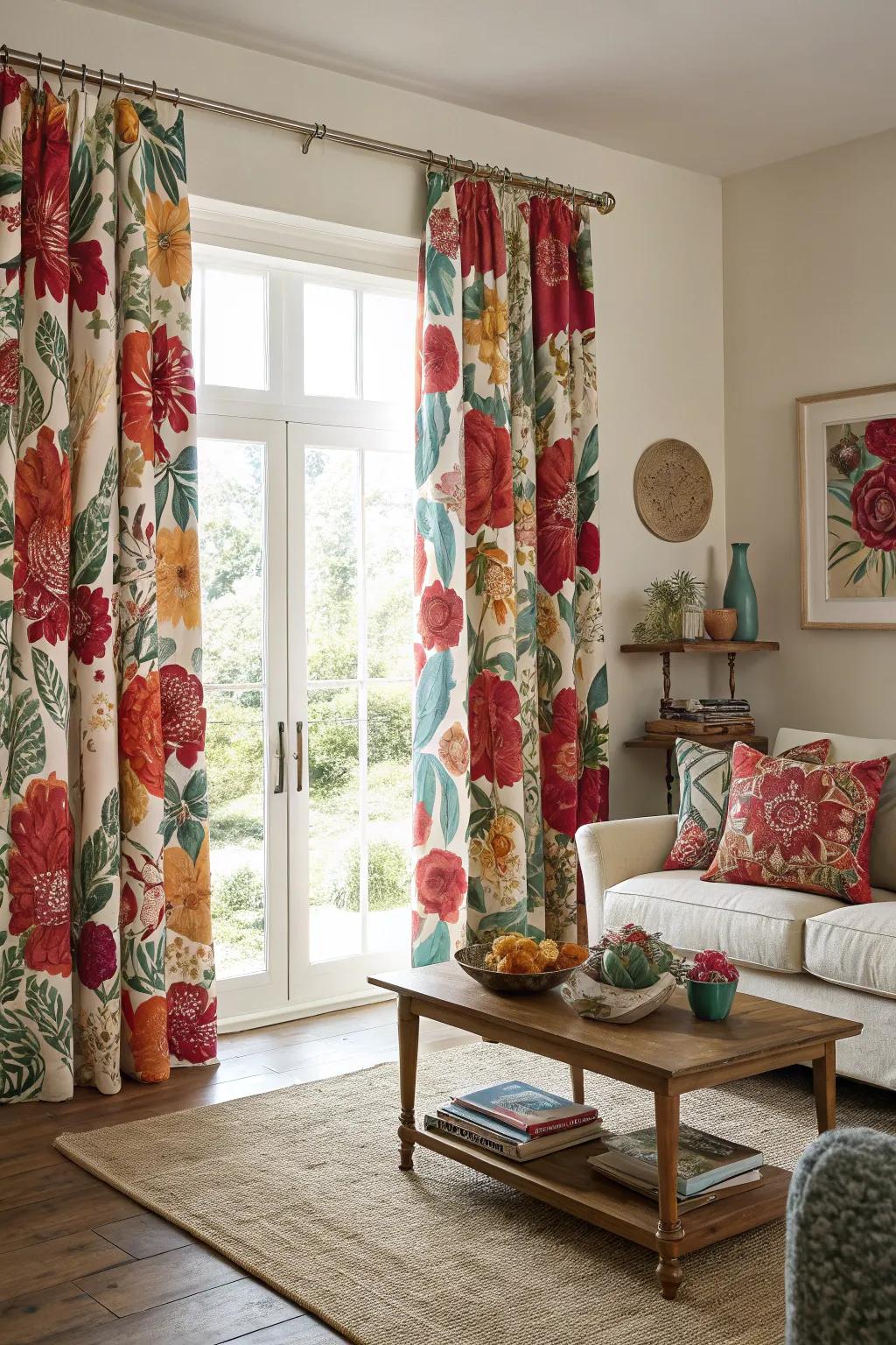 Patterned window coverings inject character and artistry into any setting.
