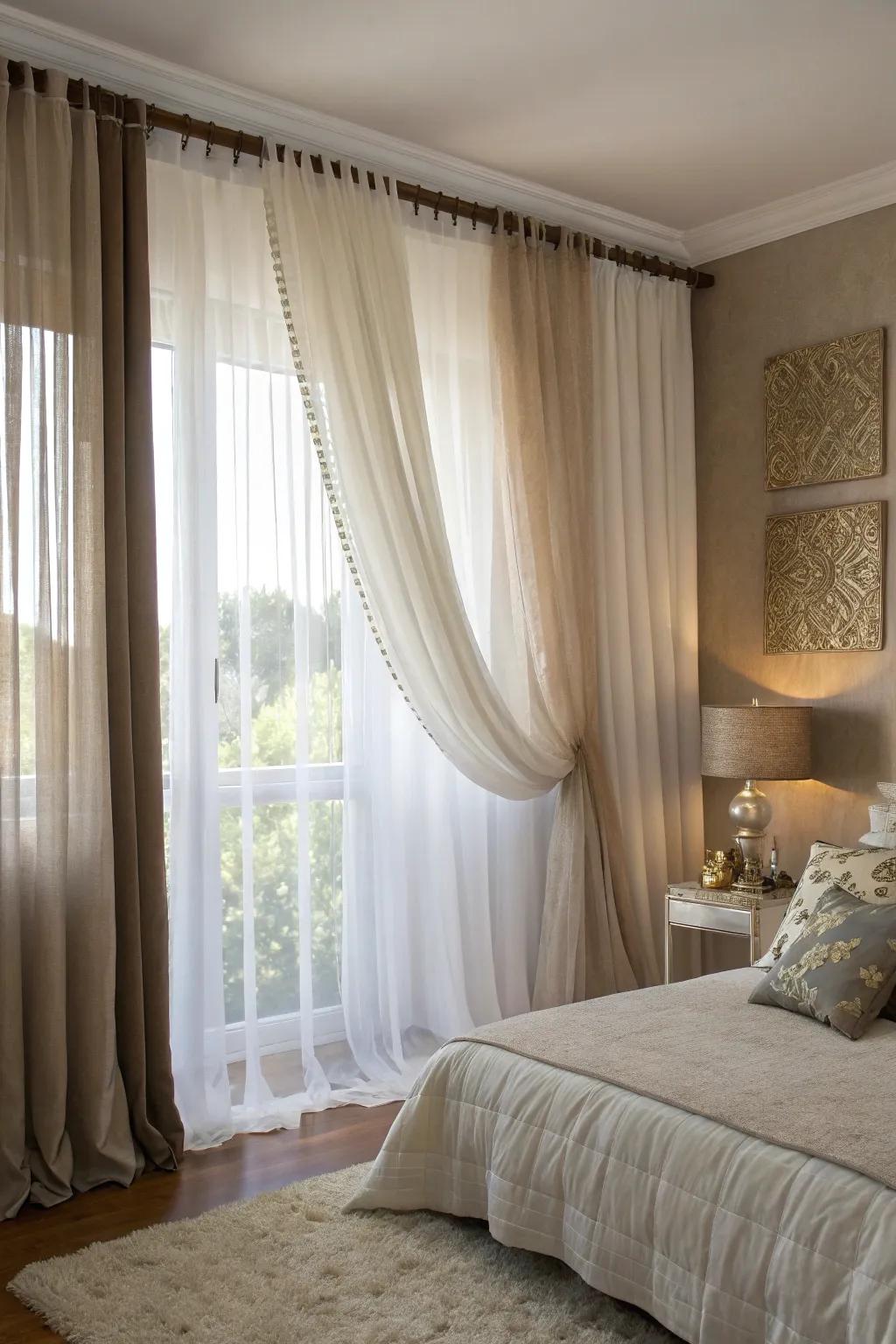 Layered draperies enrich the sophistication and depth of any space.