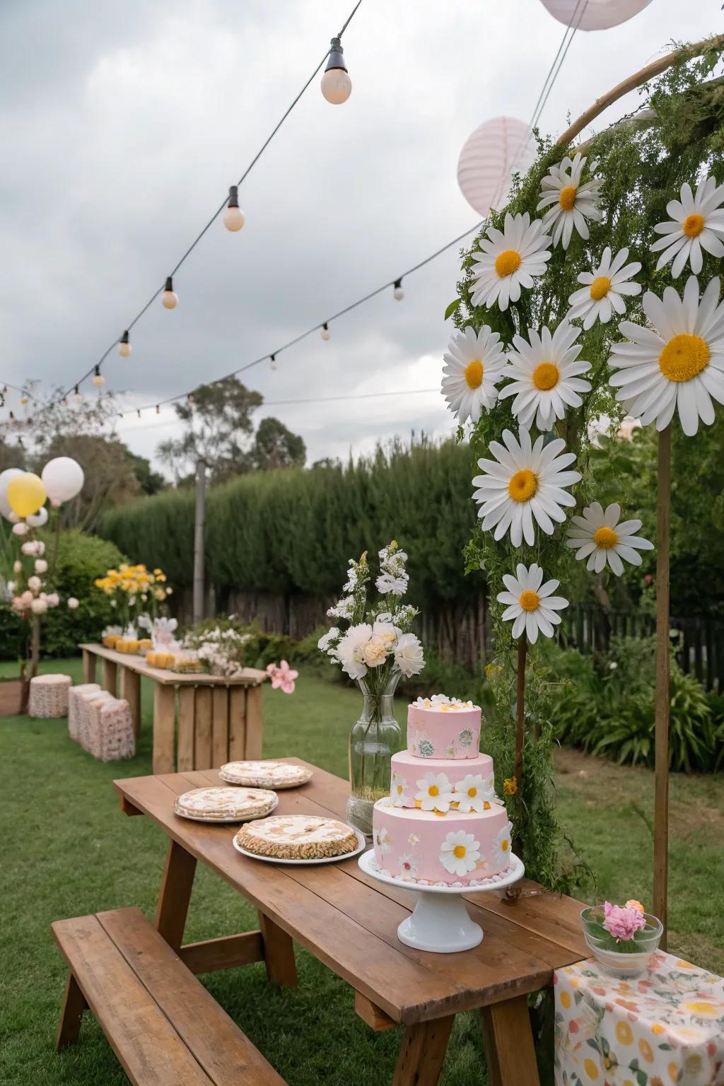 Allow nature to serve as your backdrop with an outdoor garden setting.