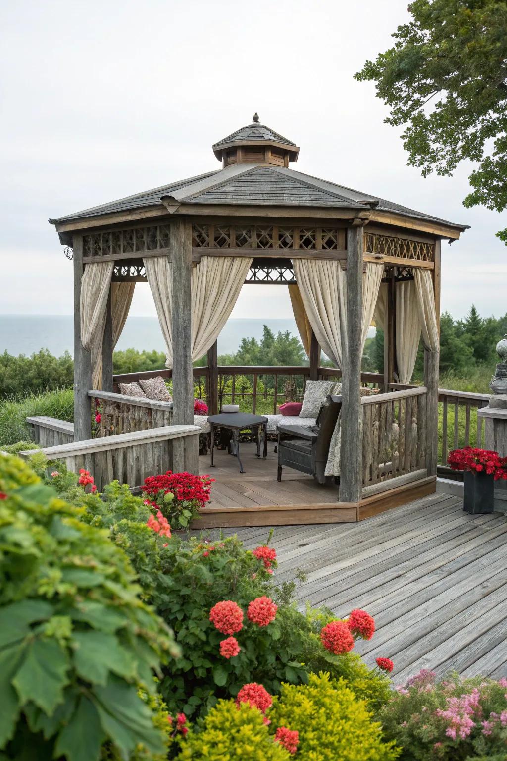 A pavilion introduces refinement and safeguard to any deck.